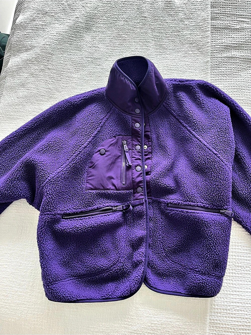 Free People Movement Hit the Slopes Purple Fleece Jacket Size Small